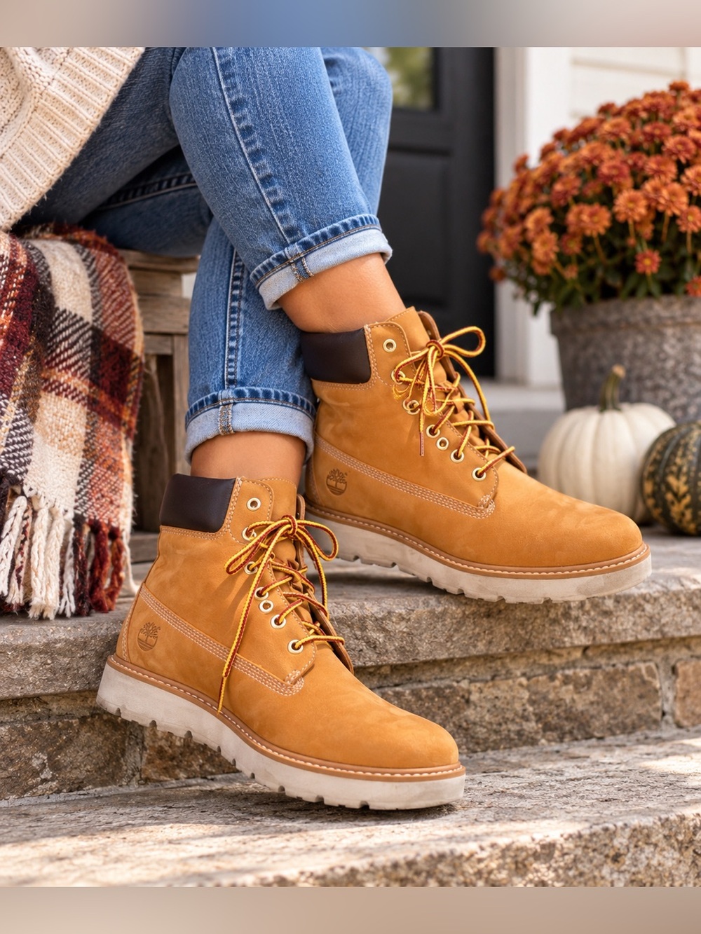 Timberland SensorFlex Wheat Nubuck Leather Lace-Up Boots Women’s Size 9